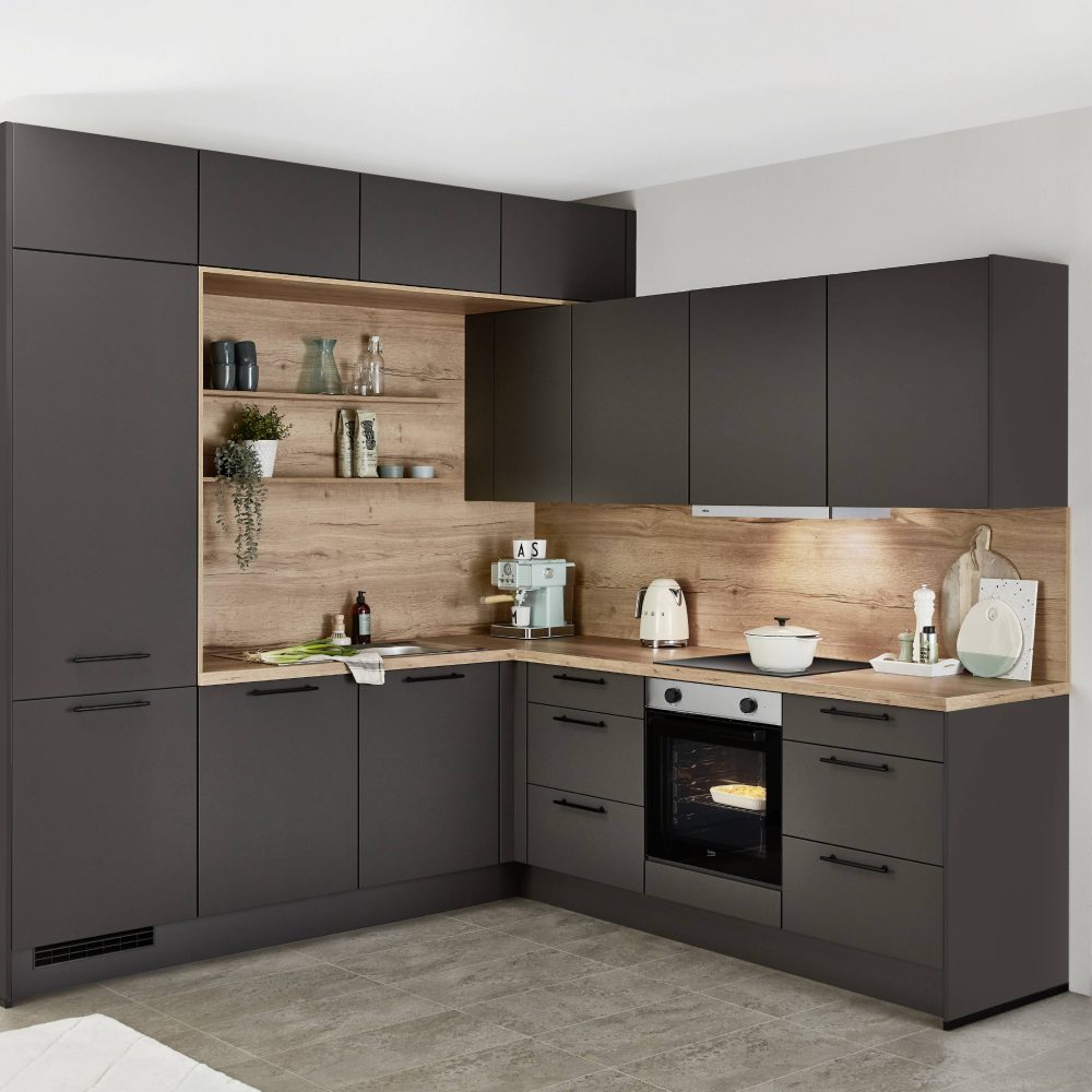 Nobilia L-Einbauküche 187 Softline Coffee Perfect matt