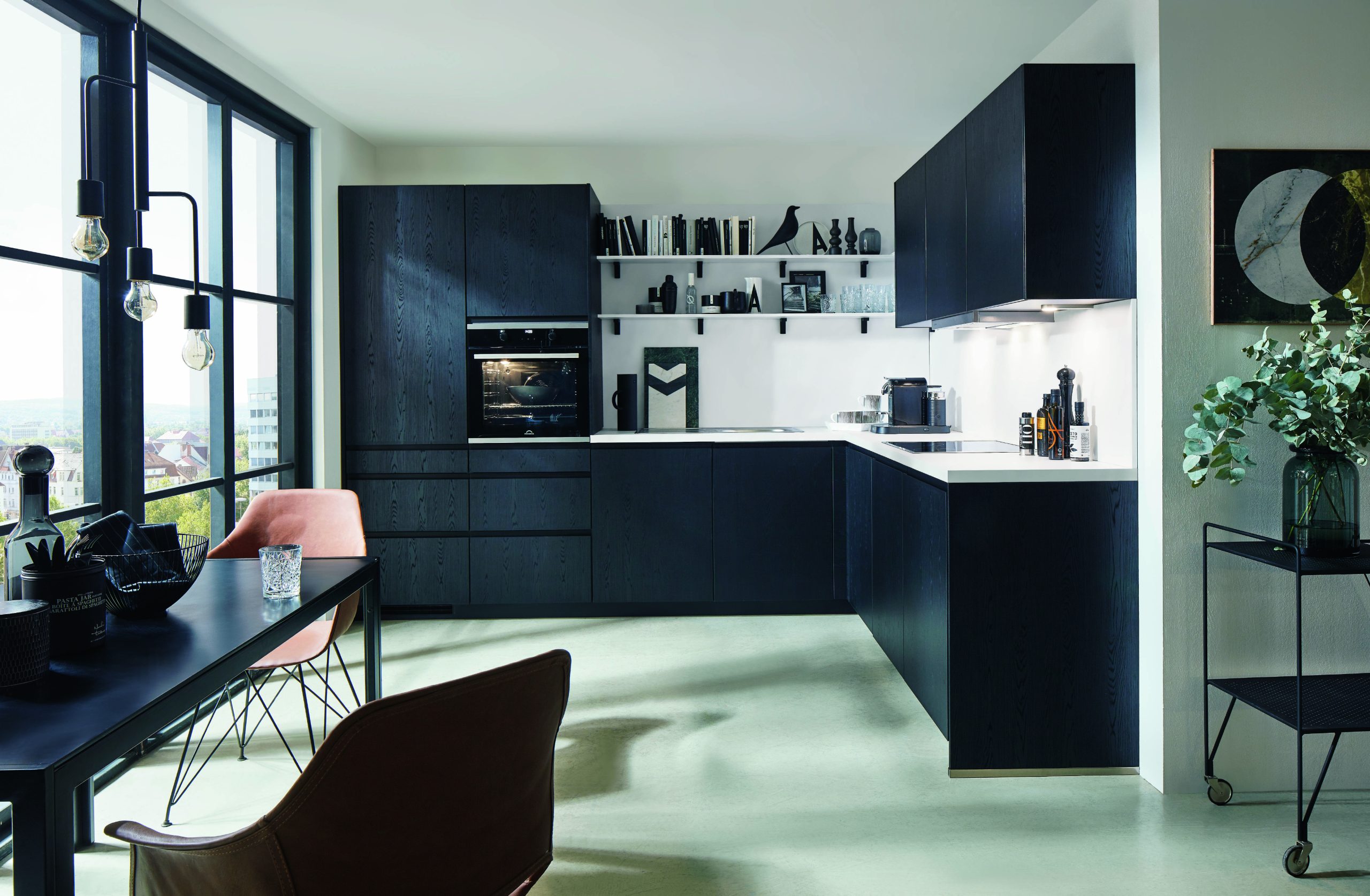 Nobilia Structura L-Einbauküche 382 Eiche Nero Nachbildung